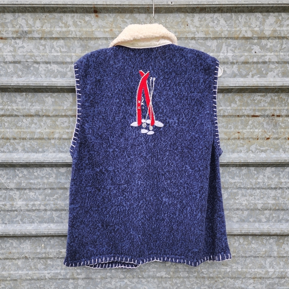 VINTAGE Holiday Not So Ugly Christmas Teddy Bear Embroidered Zip-Up Cardigan - Picture 6 of 14